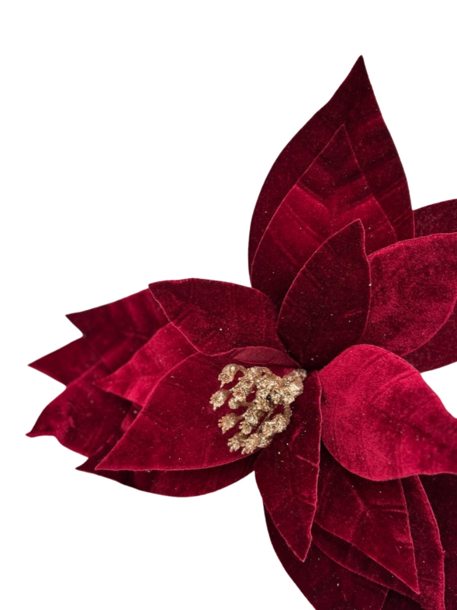 Poinsettia Stem Burgundy 24''